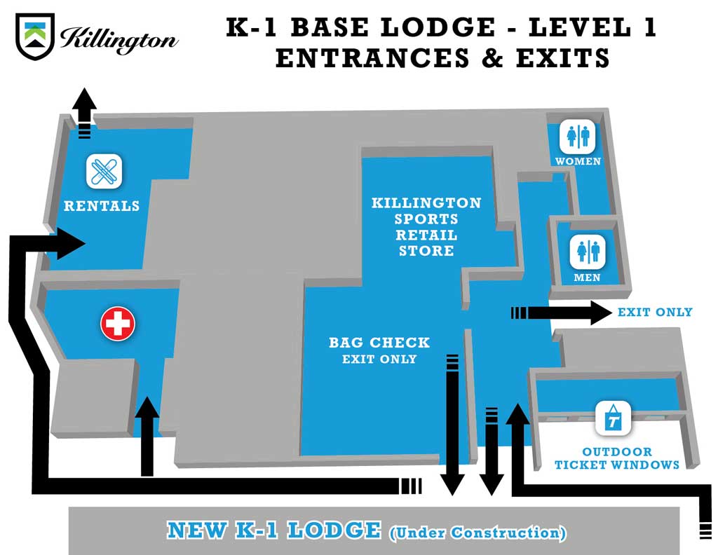 killington covid base map k-1 Base lodge level 1