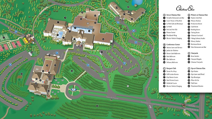 chateau elan core winery & resort map design